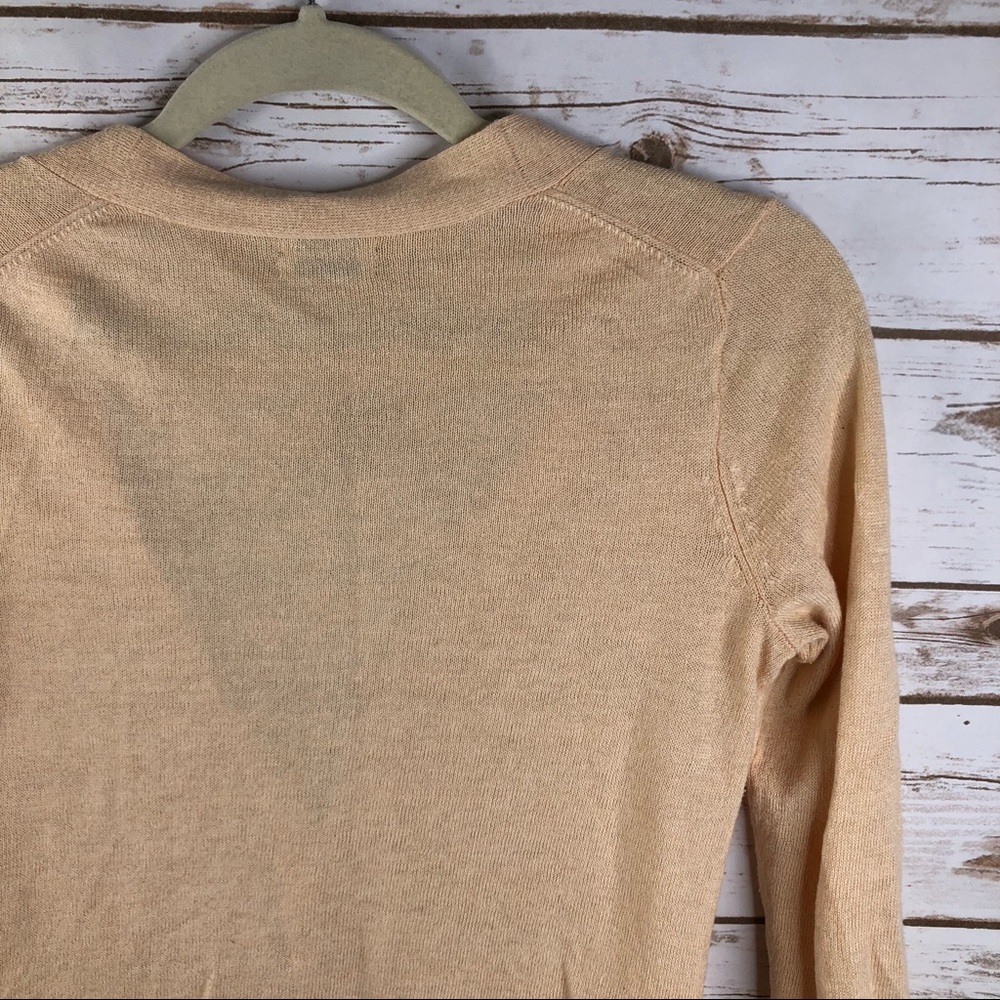 Wallace cream linen blend button up vneck cardigan - Picture 7 of 8